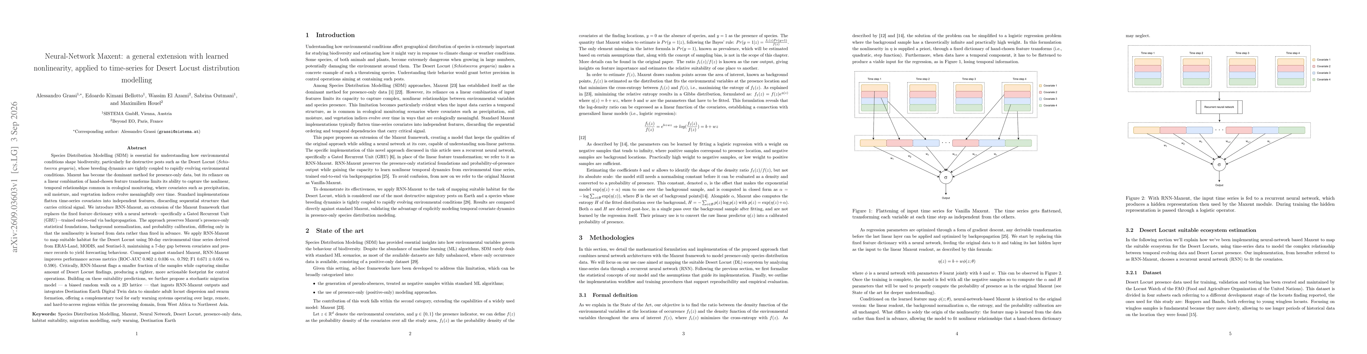 Thumbnail for Neural-Network Maxent: a general extension with learned nonlinearity, applied to time-series for Desert Locust distribution modelling