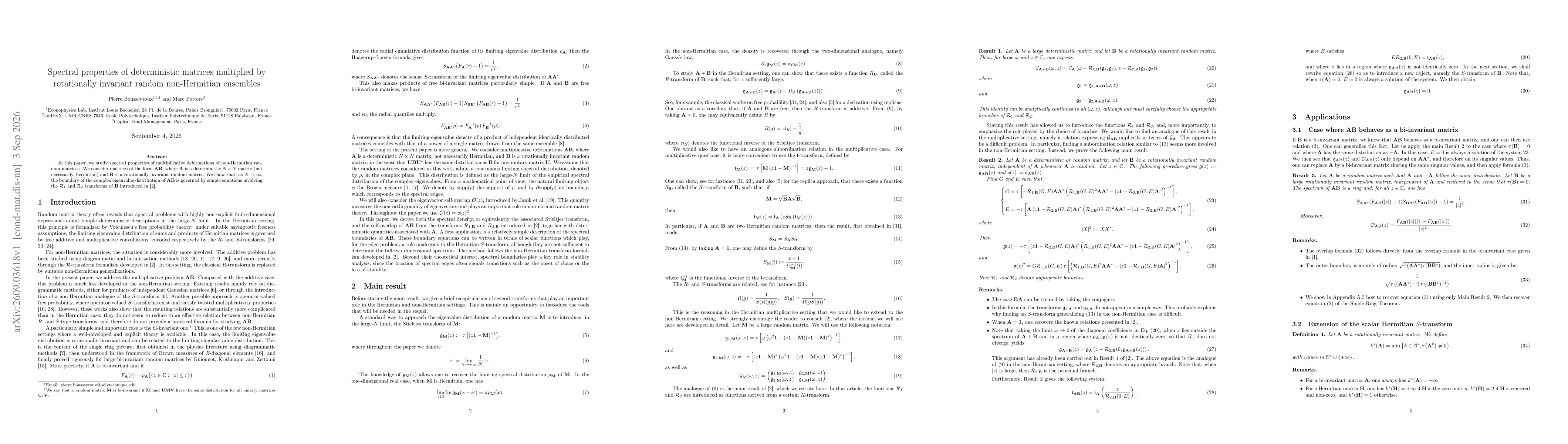Thumbnail for Spectral properties of deterministic matrices multiplied by rotationally invariant random non-Hermitian ensembles