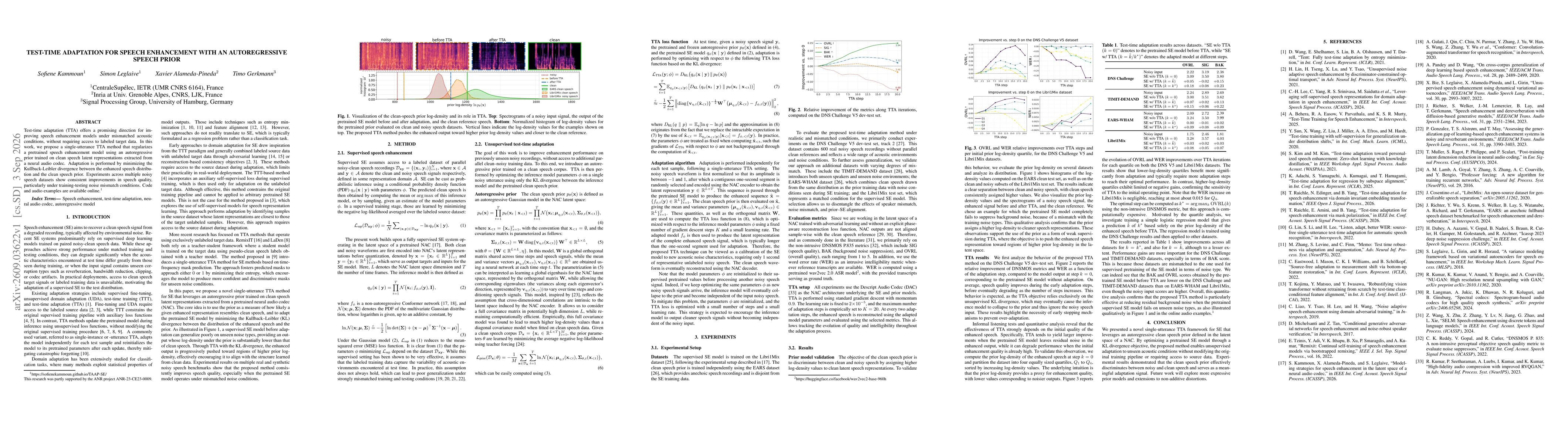 Thumbnail for Test-time adaptation for speech enhancement with an autoregressive speech prior