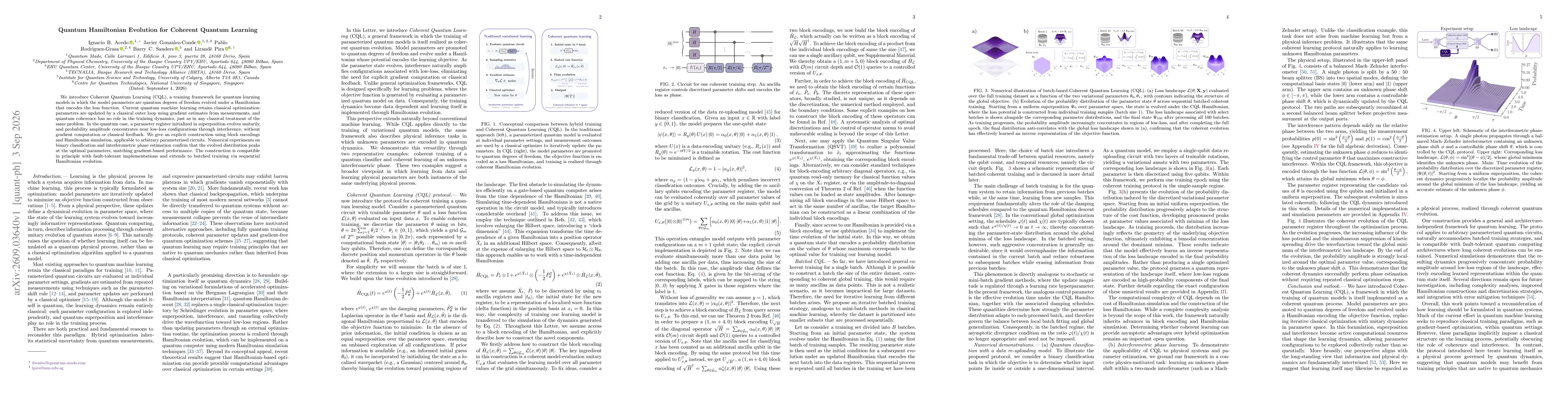 Thumbnail for Quantum Hamiltonian Evolution for Coherent Quantum Learning