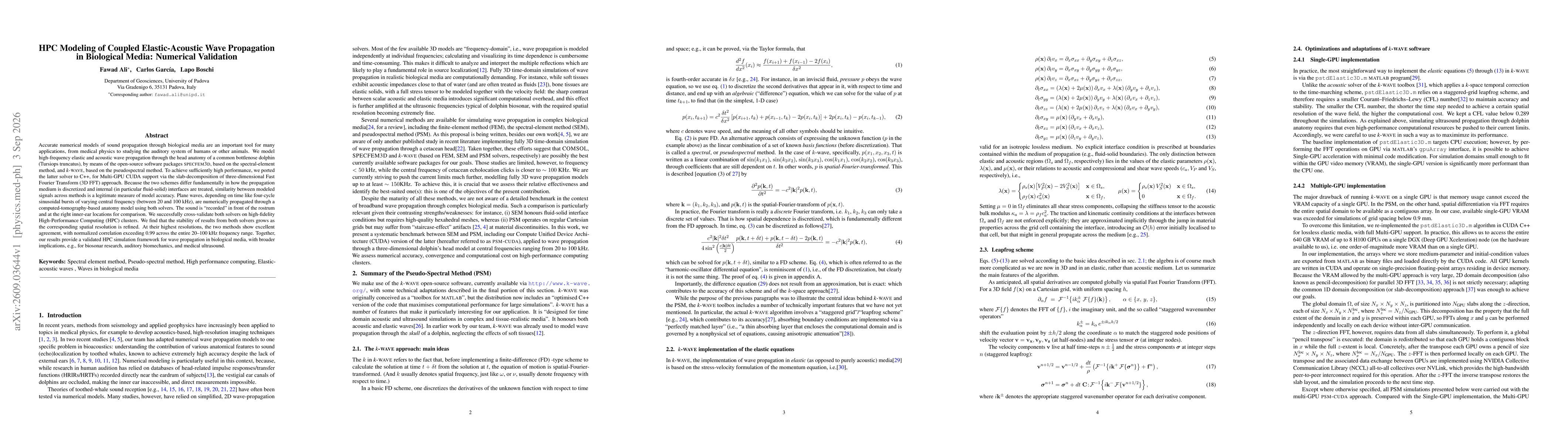 Thumbnail for HPC Modeling of Coupled Elastic-Acoustic Wave Propagation in Biological Media: Numerical Validation