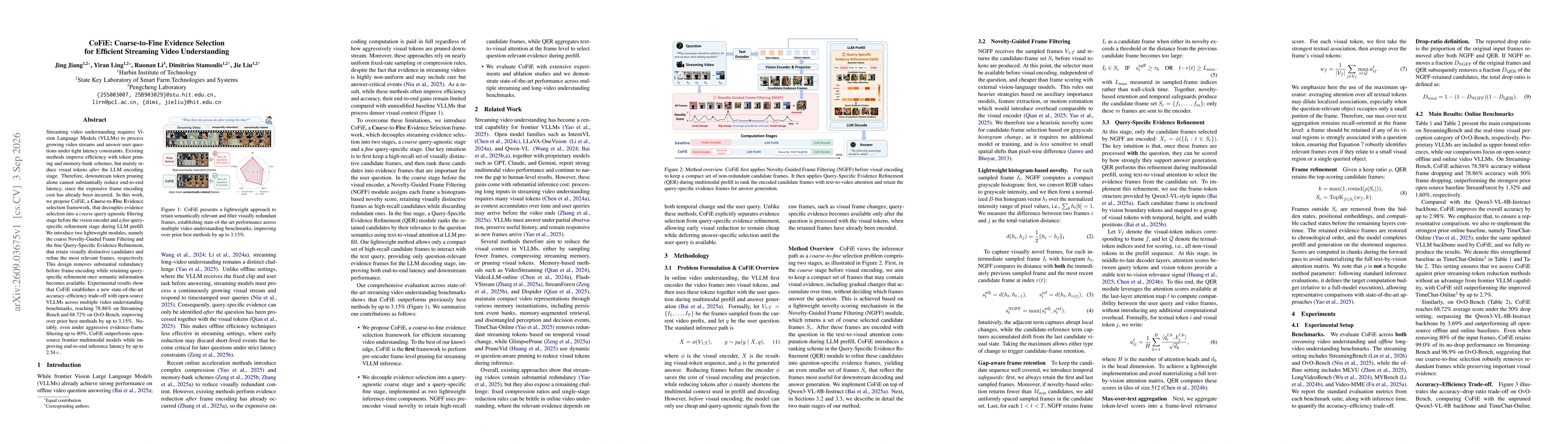 Thumbnail for CoFiE: Coarse-to-Fine Evidence Selection for Efficient Streaming Video Understanding