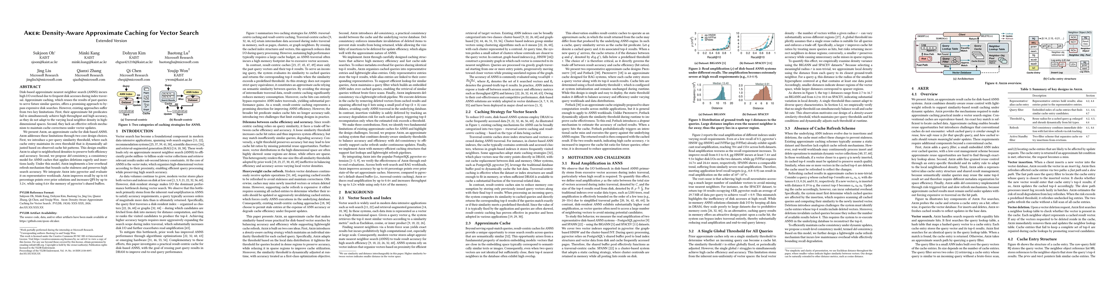 Thumbnail for Aker: Density-Aware Approximate Caching for Vector Search (Extended Version)