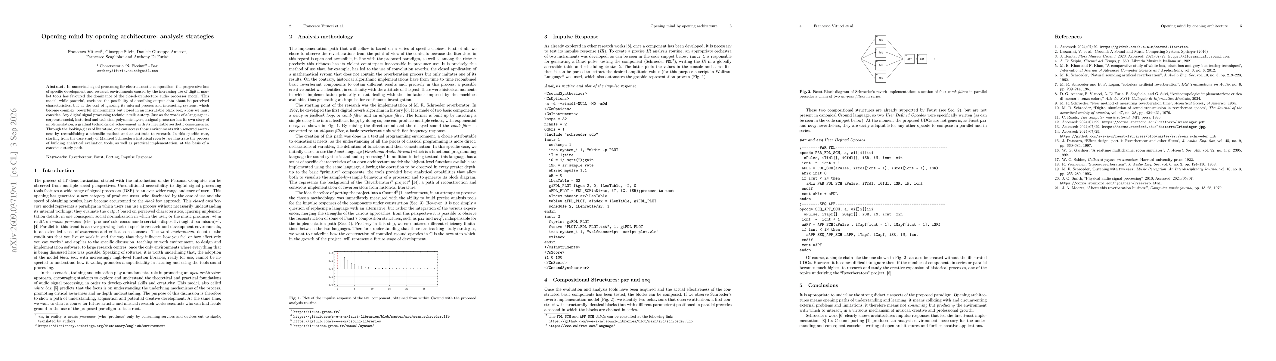 Thumbnail for Opening mind by opening architecture: analysis strategies