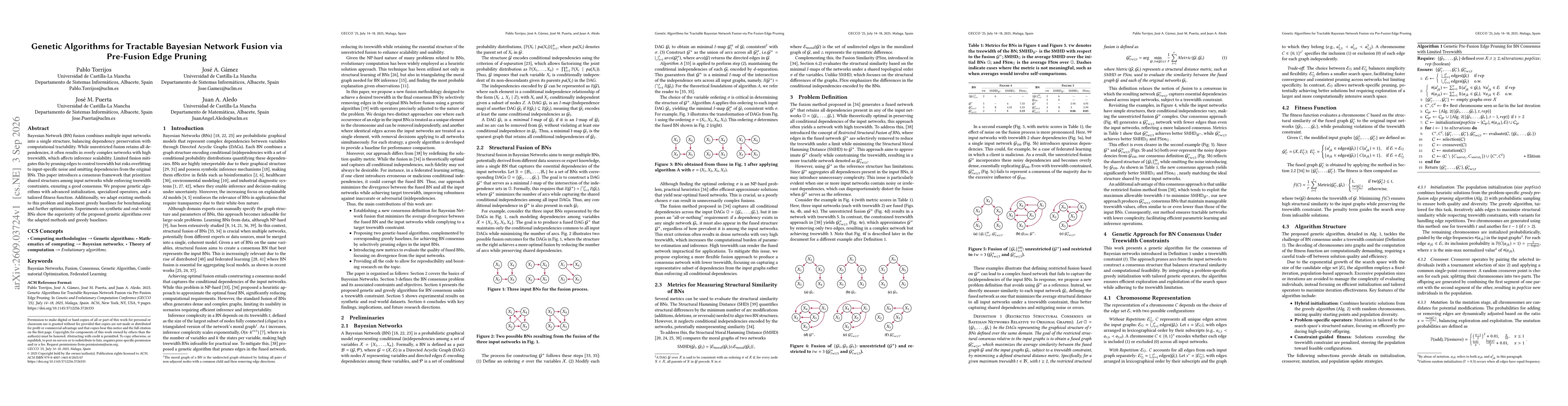 Thumbnail for Genetic Algorithms for Tractable Bayesian Network Fusion via Pre-Fusion Edge Pruning