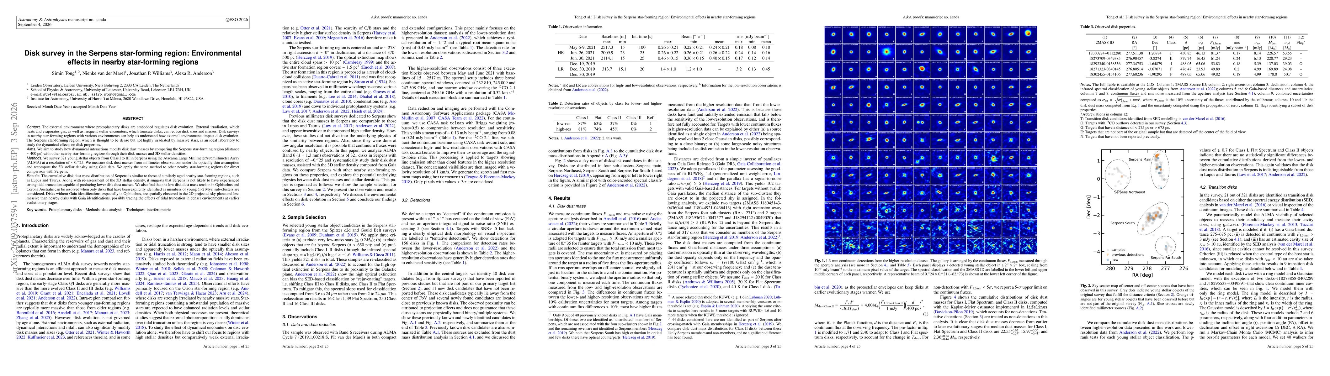 Thumbnail for Disk survey in the Serpens star-forming region: Environmental effects in nearby star-forming regions