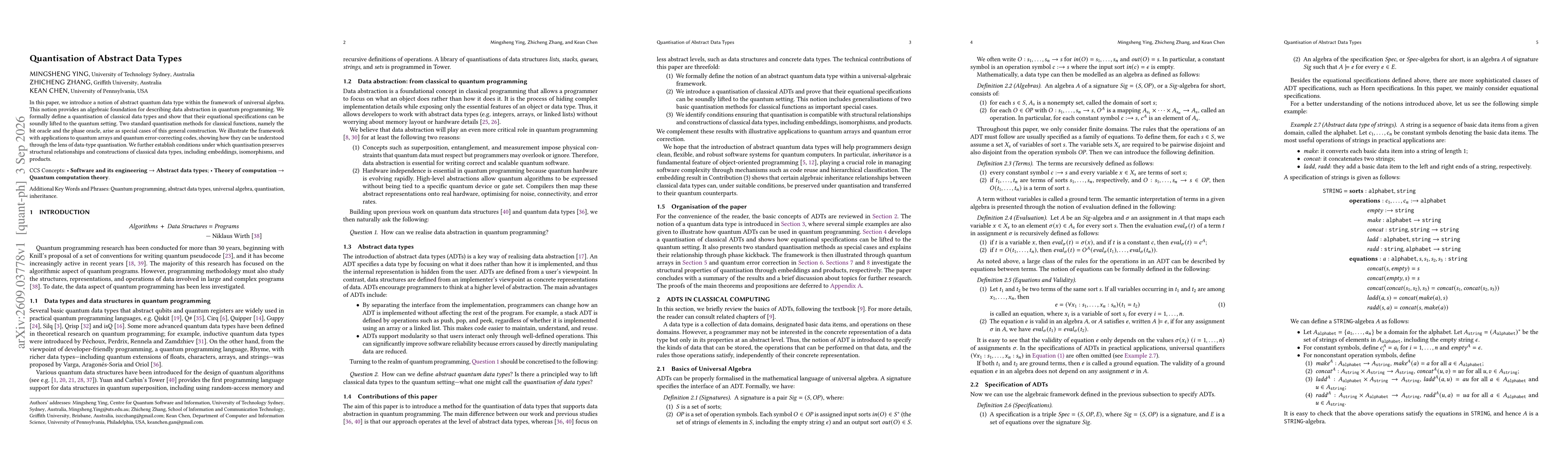 Thumbnail for Quantisation of Abstract Data Types