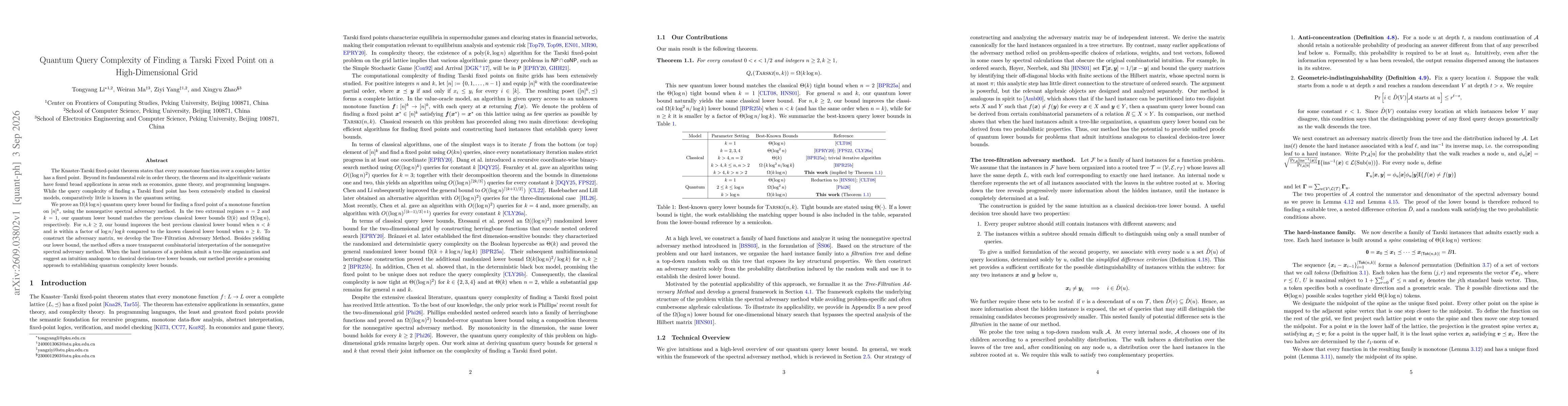 Thumbnail for Quantum Query Complexity of Finding a Tarski Fixed Point on a High-Dimensional Grid