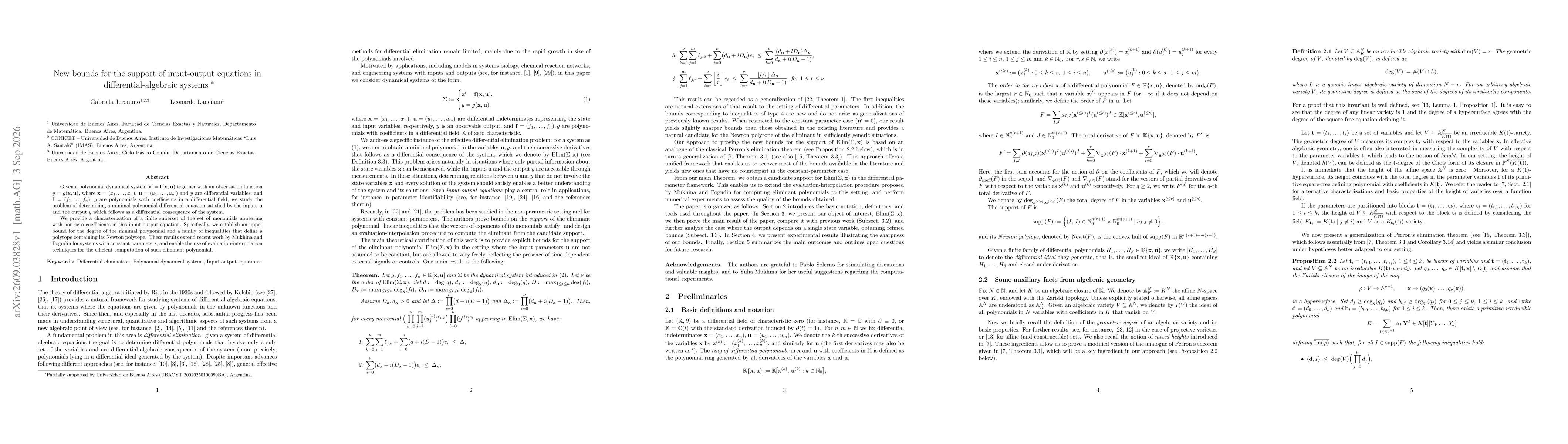 Thumbnail for New bounds for the support of input-output equations in differential-algebraic systems