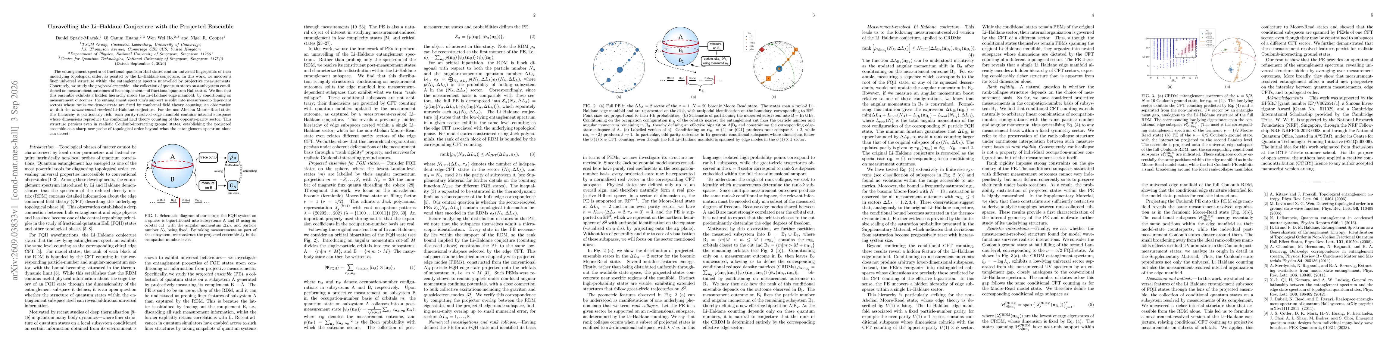 Thumbnail for Unravelling the Li-Haldane Conjecture with the Projected Ensemble