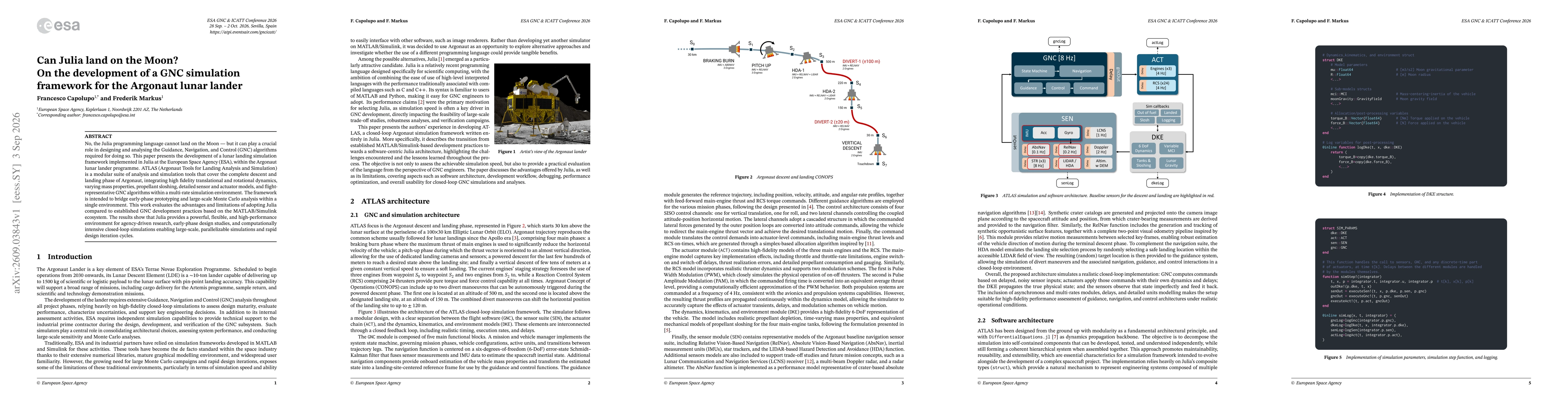 Thumbnail for Can Julia land on the Moon? On the development of a GNC simulation framework for the Argonaut lunar lander