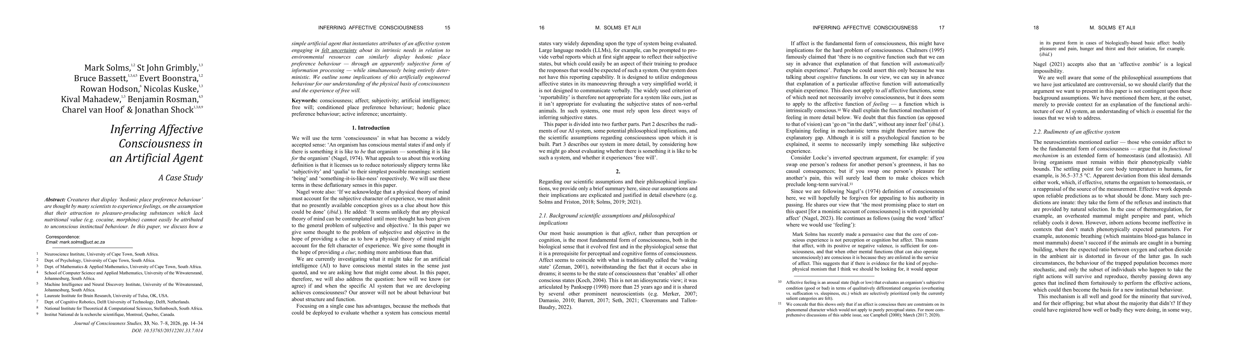 Thumbnail for Inferring Affective Consciousness in an Artificial Agent: A Case Study