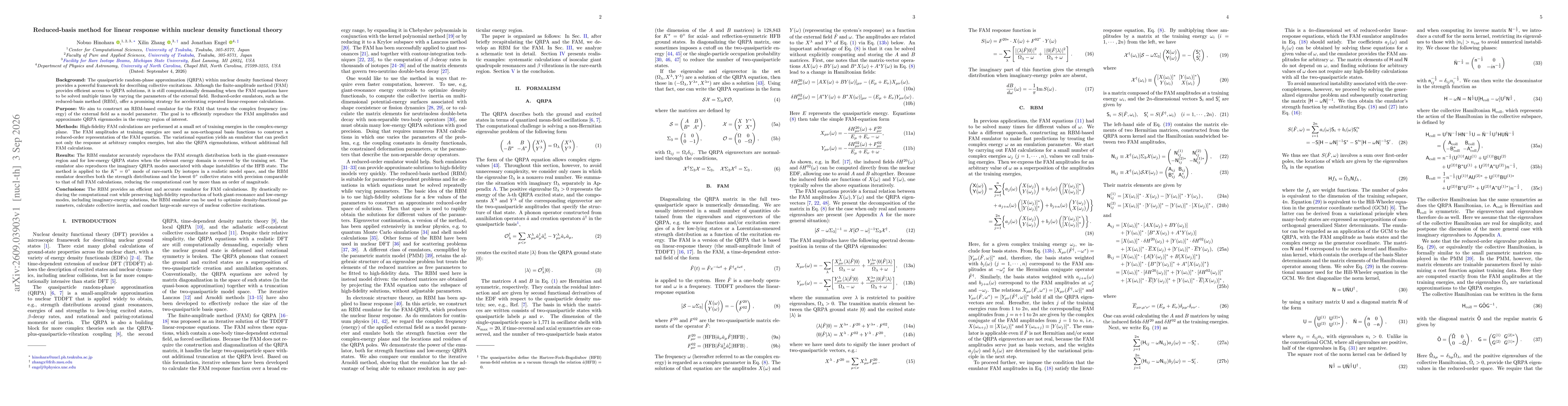 Thumbnail for Reduced-basis method for linear response within nuclear density functional theory