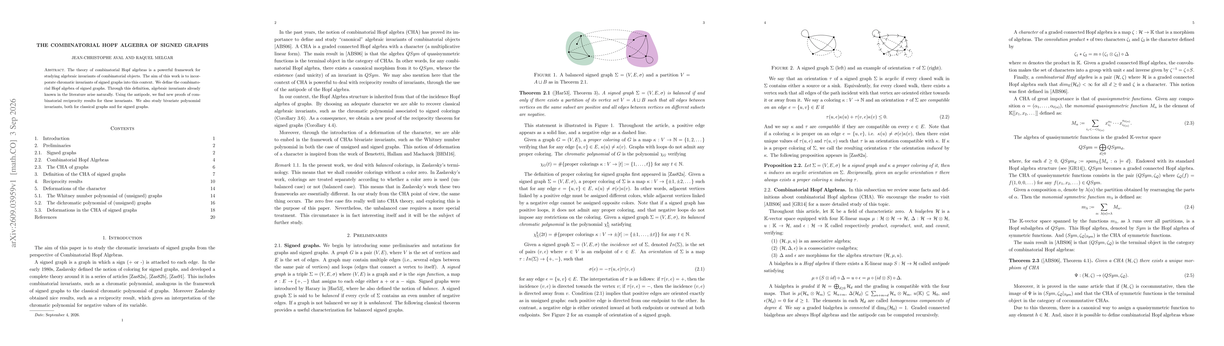 Thumbnail for The combinatorial Hopf algebra of signed graphs