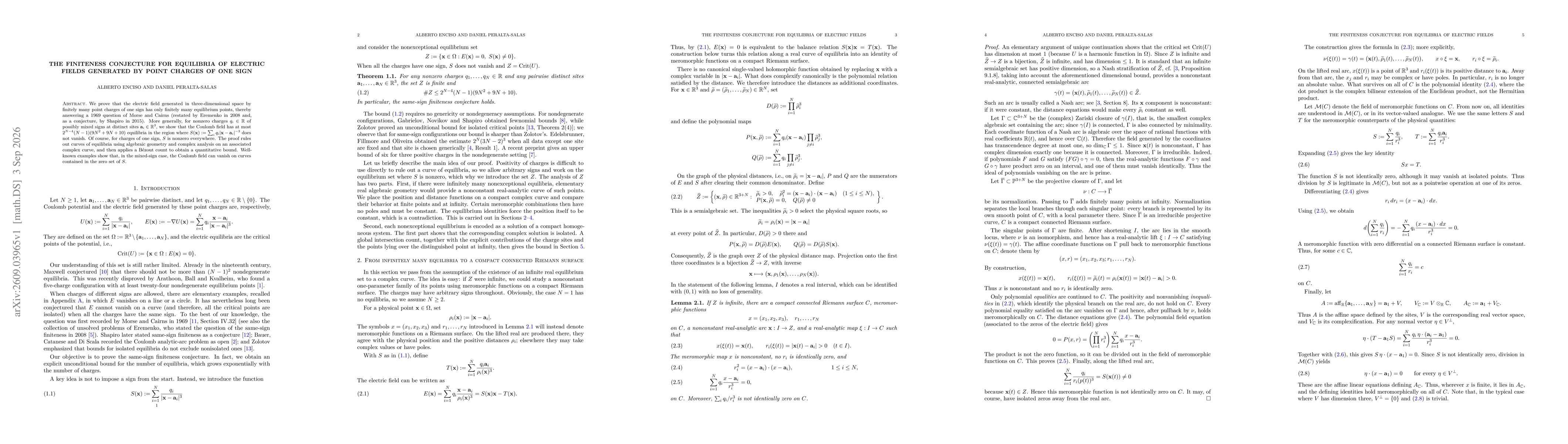 Thumbnail for The finiteness conjecture for equilibria of electric fields generated by point charges of one sign