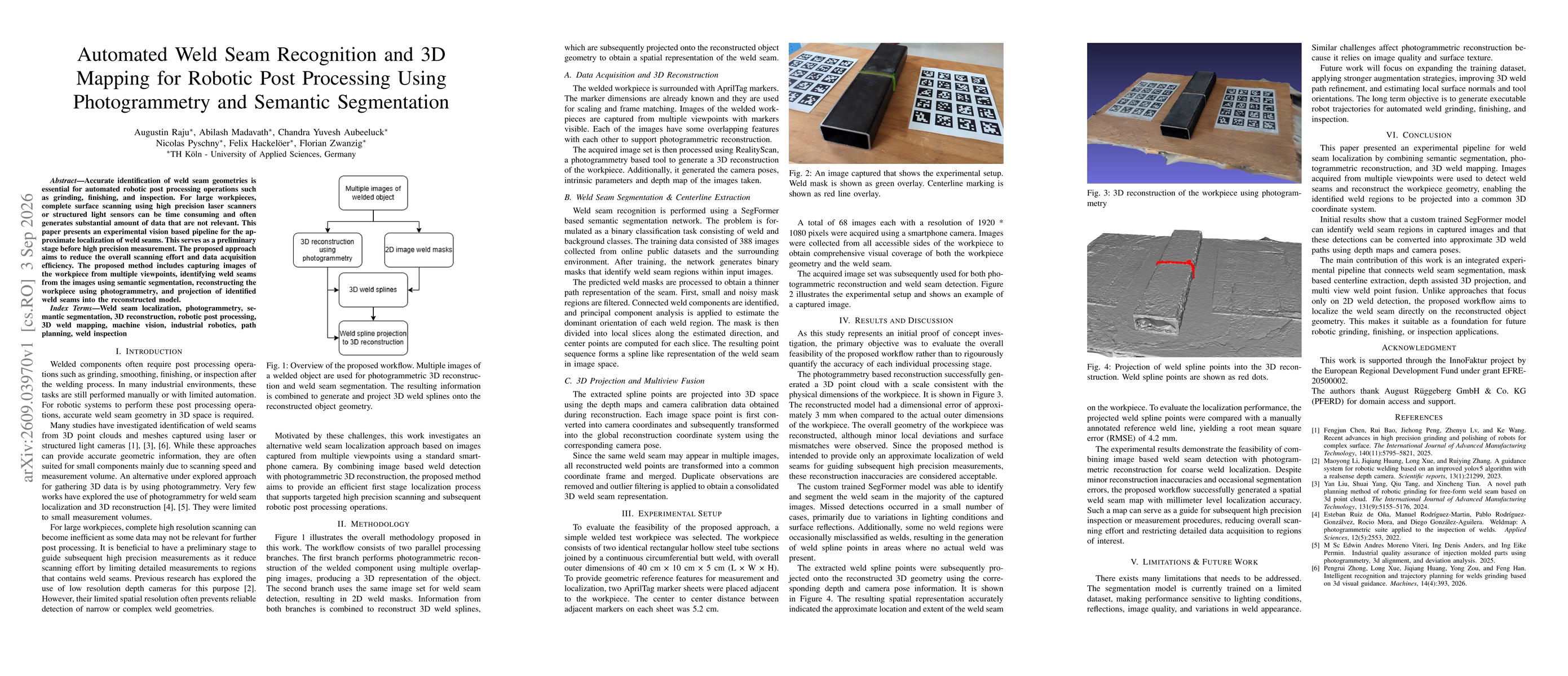 Thumbnail for Automated Weld Seam Recognition and 3D Mapping for Robotic Post Processing Using Photogrammetry and Semantic Segmentation