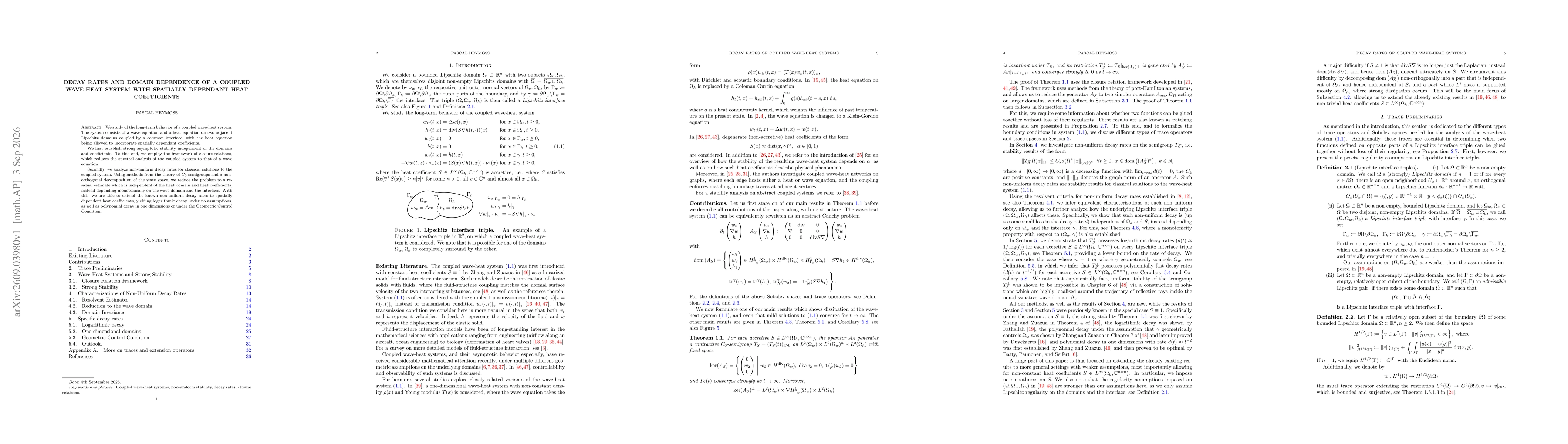 Thumbnail for Decay Rates and Domain Dependence of a Coupled Wave-Heat System with Spatially Dependant Heat Coefficients