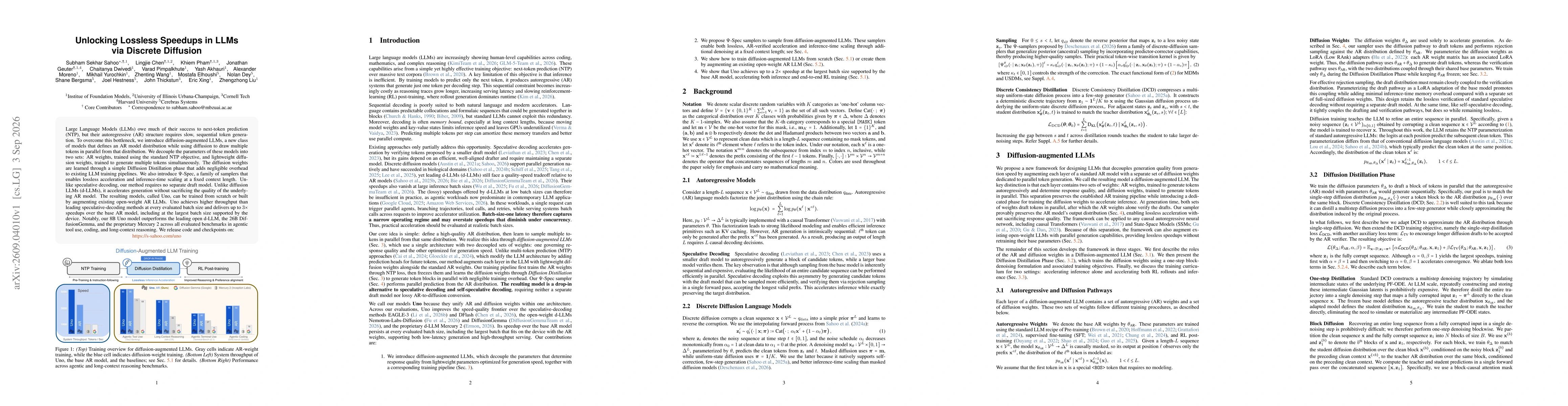Thumbnail for Unlocking Lossless Speedups in LLMs via Discrete Diffusion
