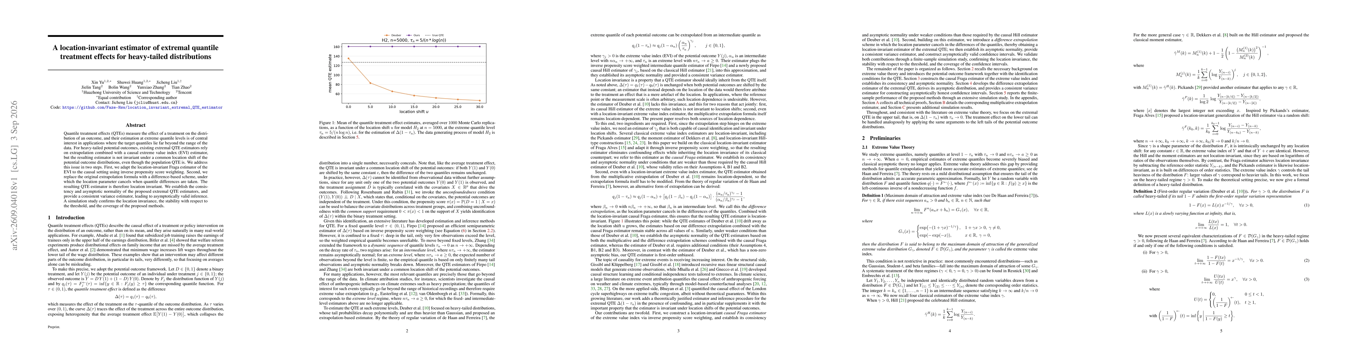 Thumbnail for A location-invariant estimator of extremal quantile treatment effects for heavy-tailed distributions