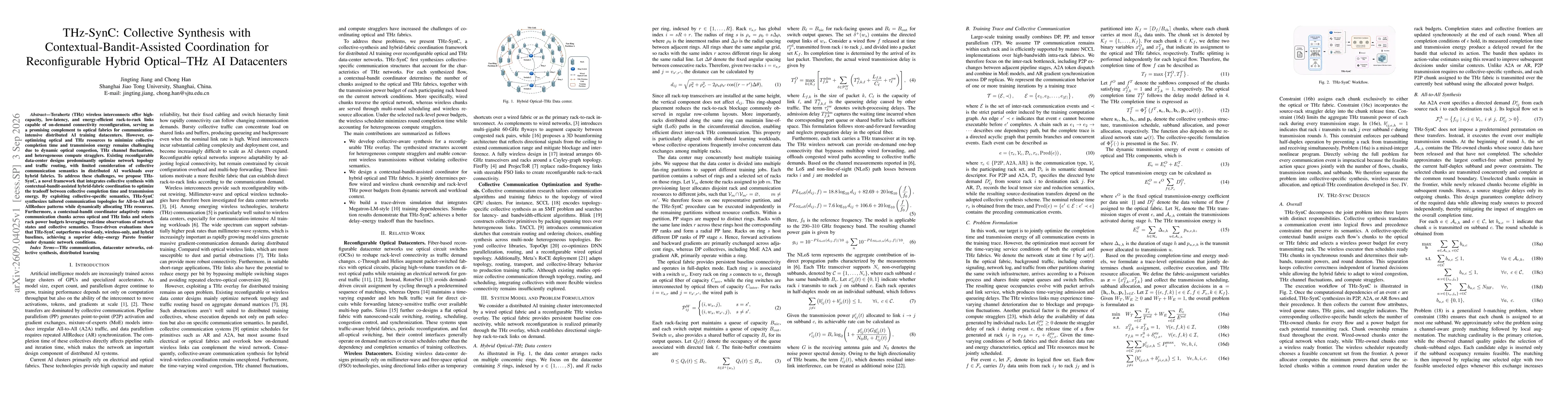 Thumbnail for THz-SynC: Collective Synthesis with Contextual-Bandit-Assisted Coordination for Reconfigurable Hybrid Optical-THz AI Datacenters