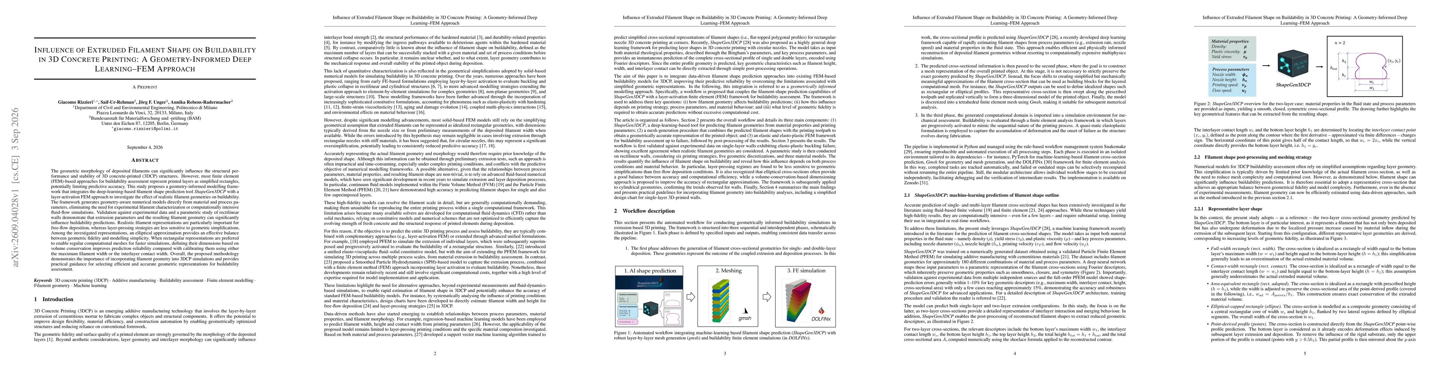 Thumbnail for Influence of Extruded Filament Shape on Buildability in 3D Concrete Printing: A Geometry-Informed Deep Learning-FEM Approach