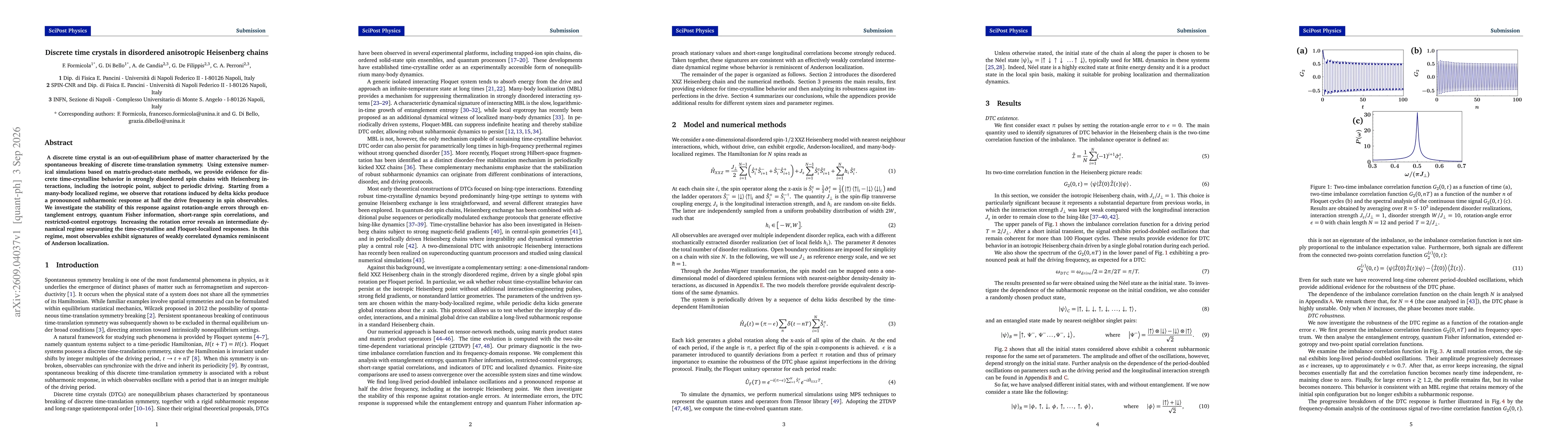 Thumbnail for Discrete time crystals in disordered anisotropic Heisenberg chains