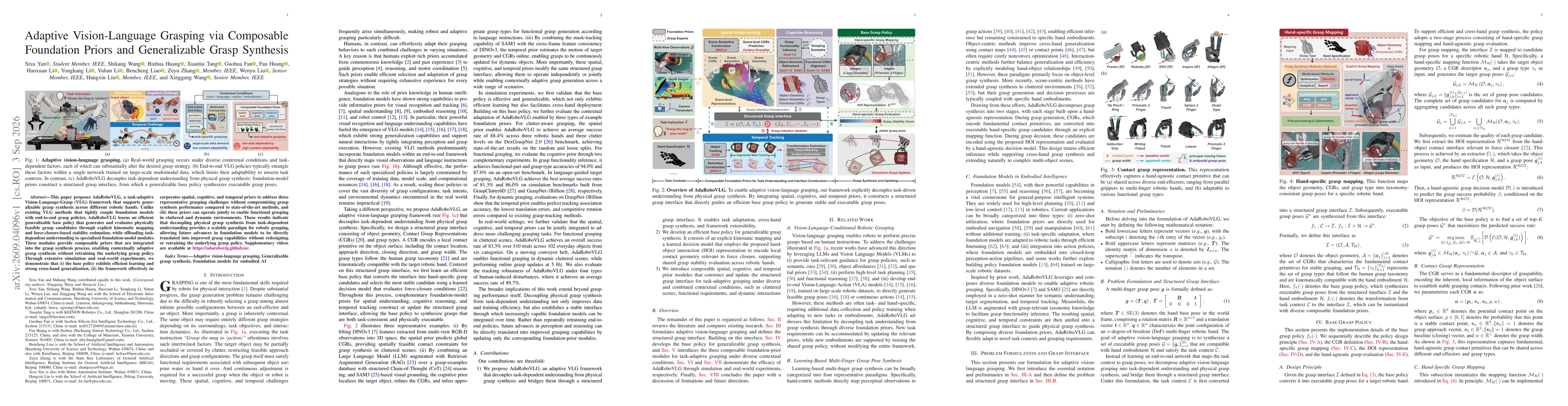 Thumbnail for Adaptive Vision-Language Grasping via Composable Foundation Priors and Generalizable Grasp Synthesis
