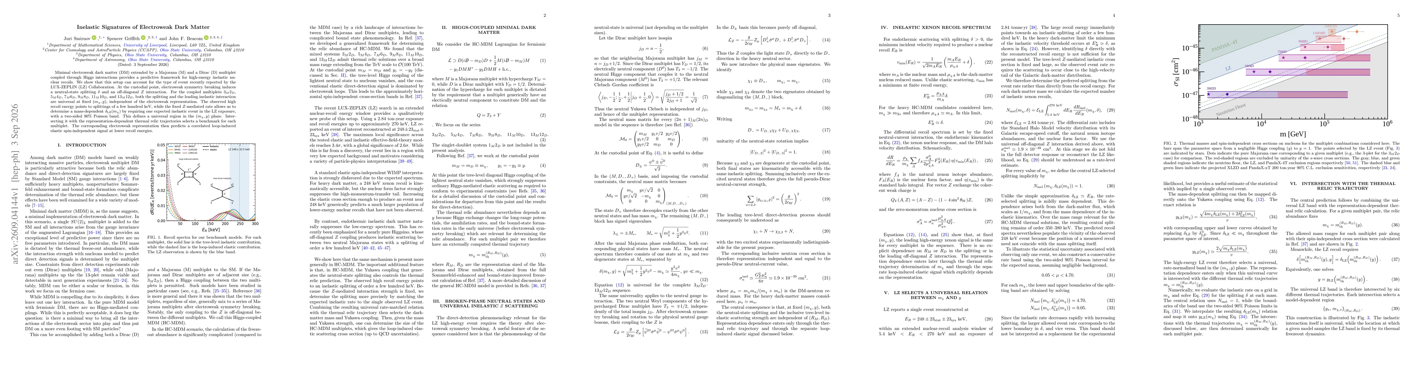 Thumbnail for Inelastic Signatures of Electroweak Dark Matter