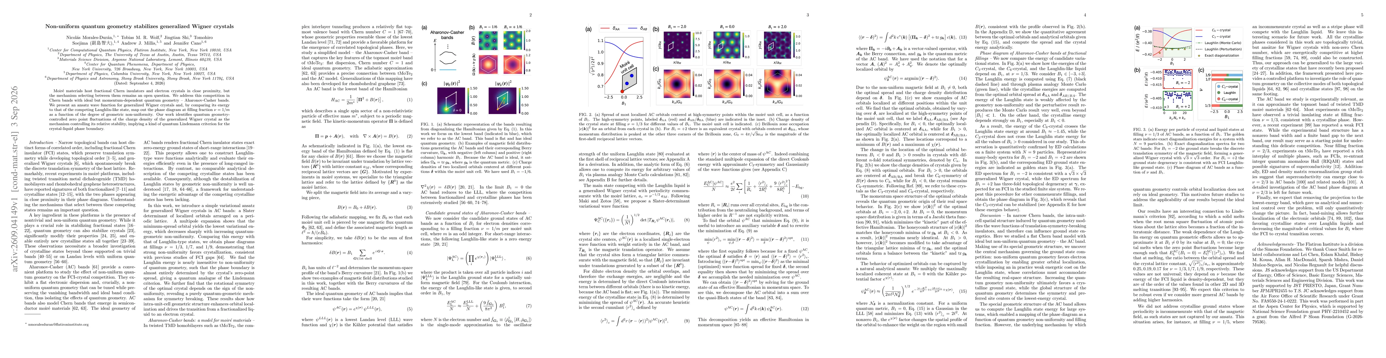 Thumbnail for Non-uniform quantum geometry stabilizes generalized Wigner crystals