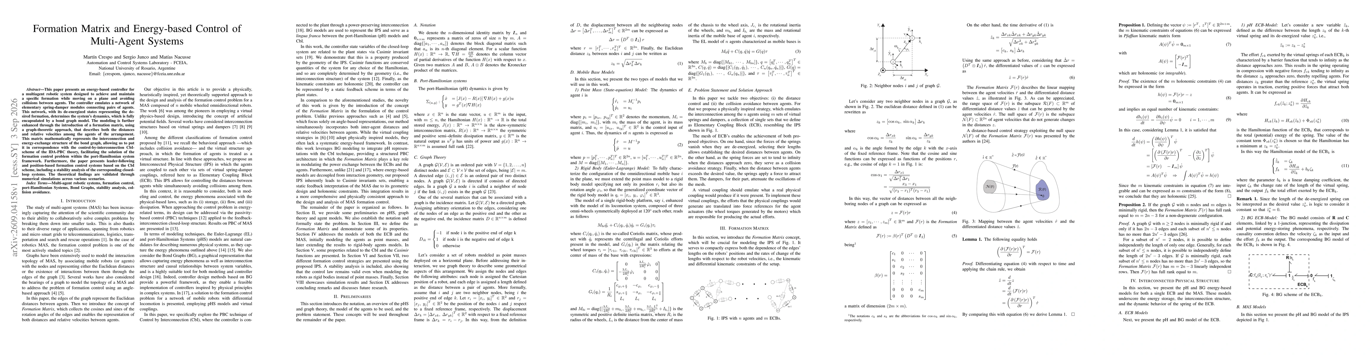Thumbnail for Formation Matrix and Energy-based Control of Multi-Agent Systems