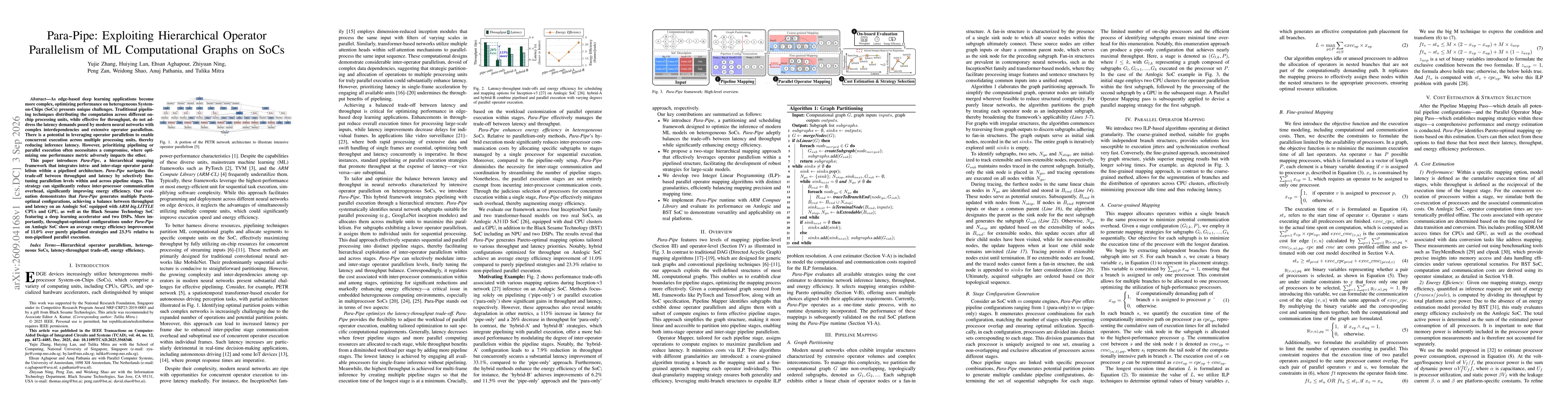 Thumbnail for Para-Pipe: Exploiting Hierarchical Operator Parallelism of ML Computational Graphs on SoCs