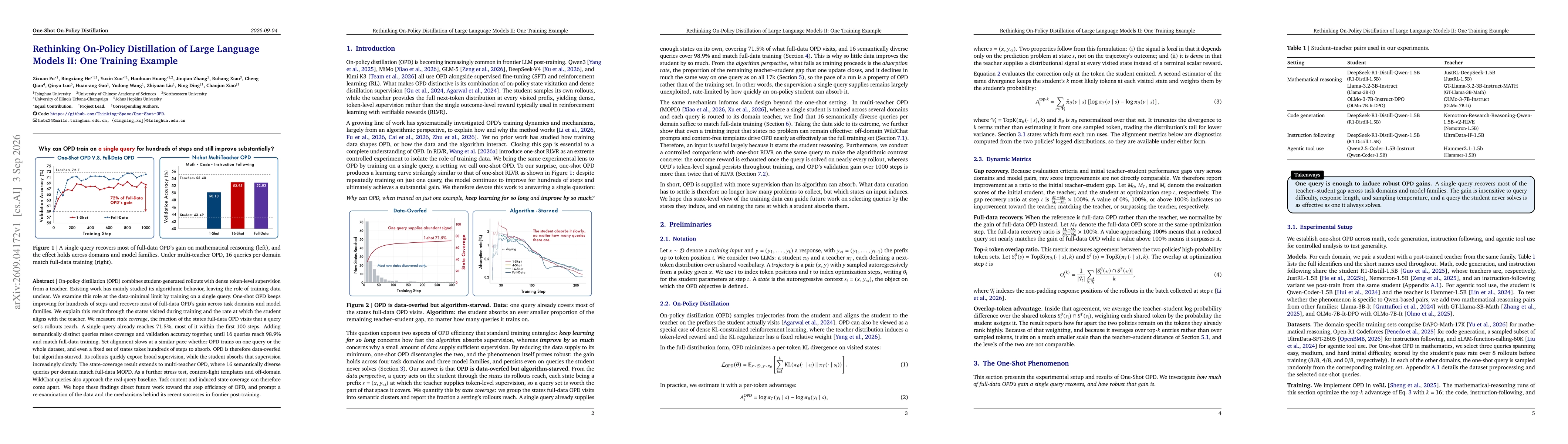 Thumbnail for Rethinking On-Policy Distillation of Large Language Models II: One Training Example
