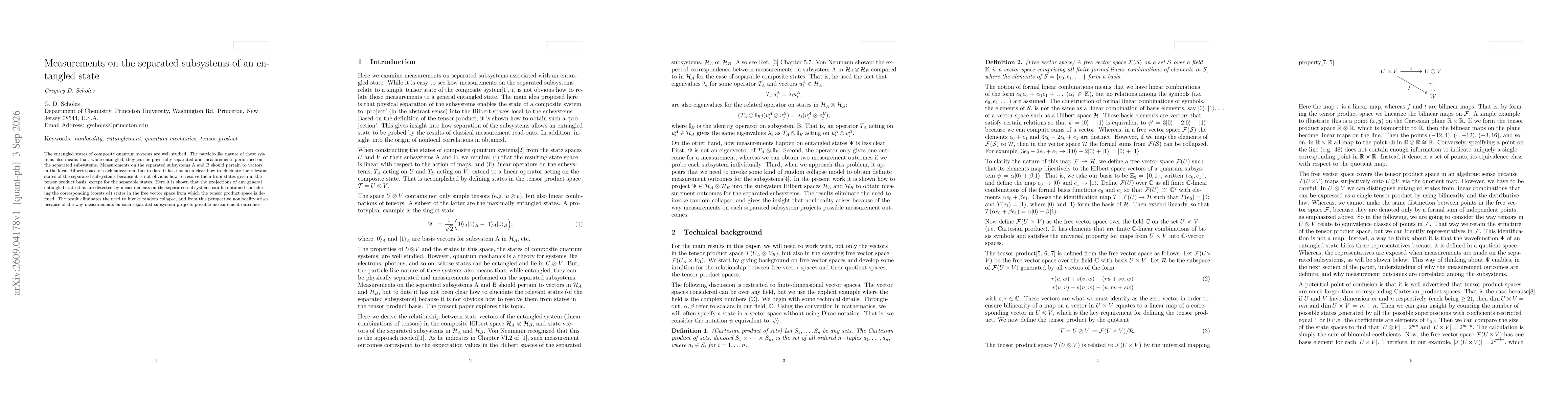 Thumbnail for Measurements on the separated subsystems of an entangled state
