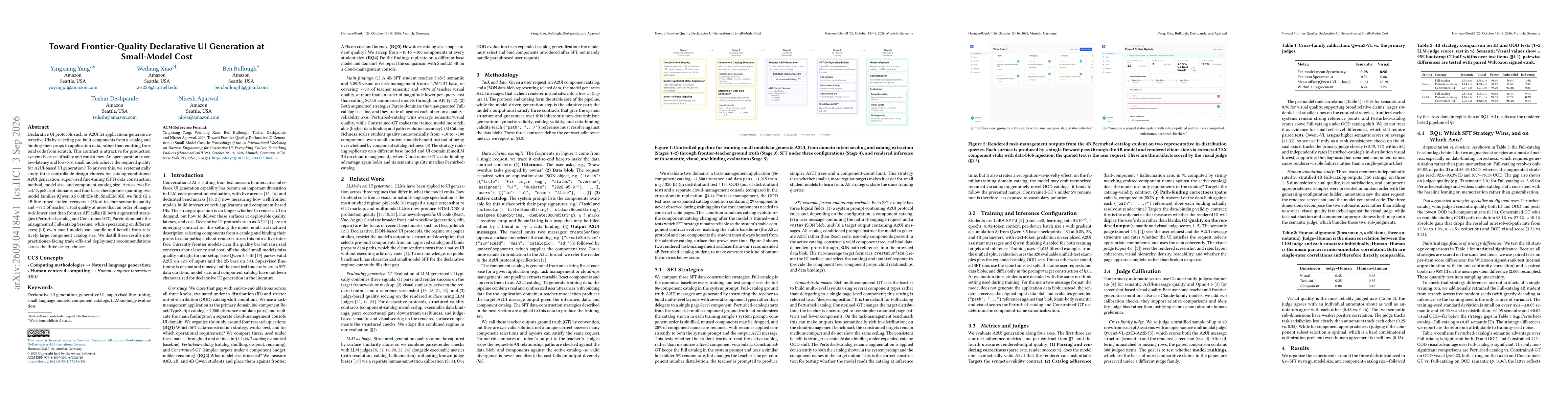 Thumbnail for Toward Frontier-Quality Declarative UI Generation at Small-Model Cost