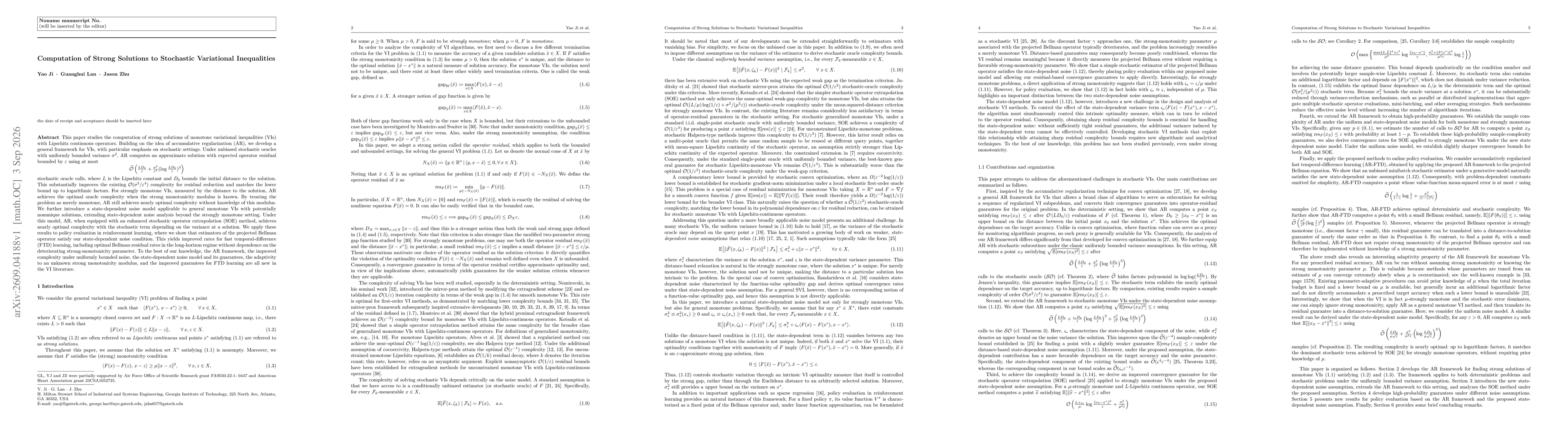 Thumbnail for Computation of Strong Solutions to Stochastic Variational Inequalities