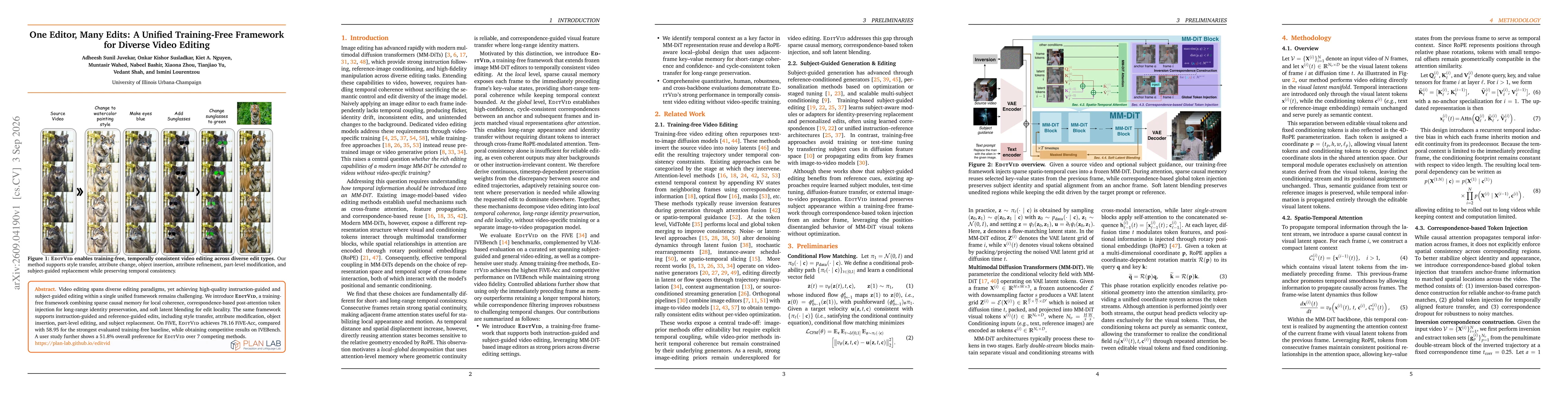 Thumbnail for One Editor, Many Edits: A Unified Training-Free Framework for Diverse Video Editing