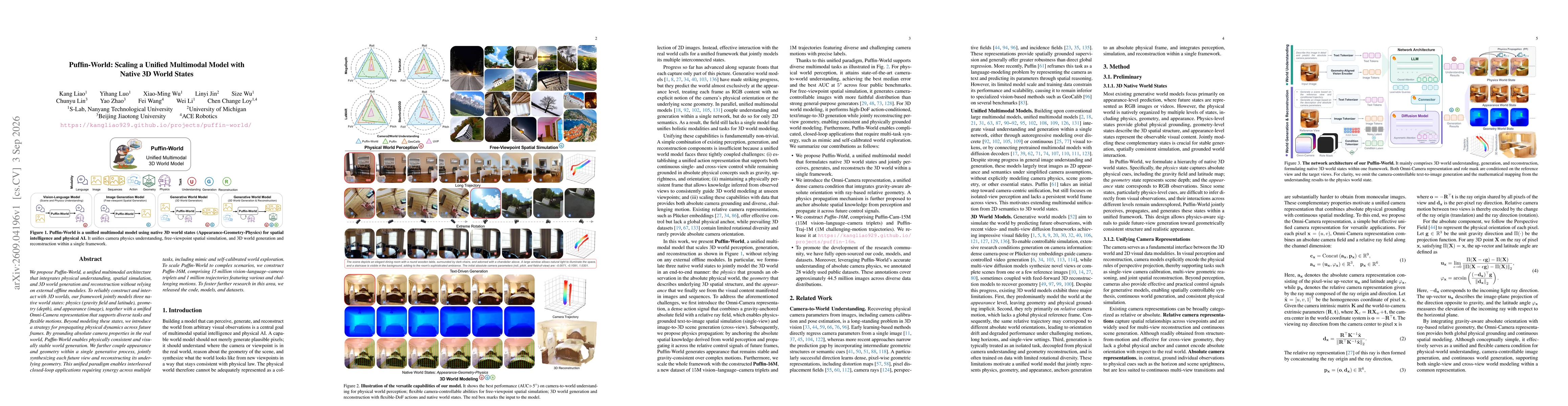 Thumbnail for Puffin-World: Scaling a Unified Multimodal Model with Native 3D World States