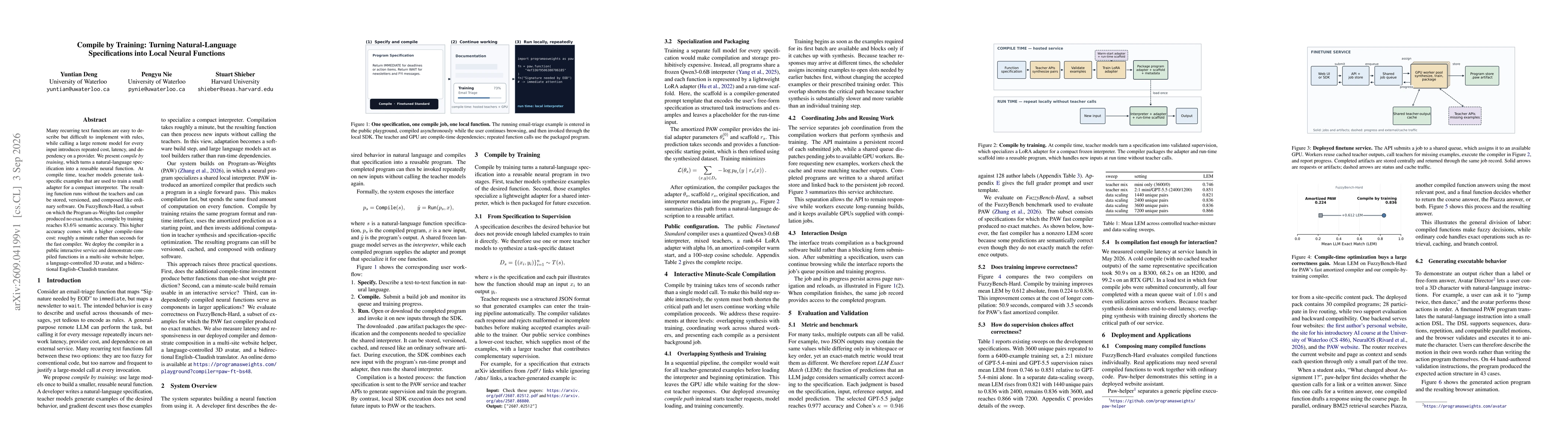 Thumbnail for Compile by Training: Turning Natural-Language Specifications into Local Neural Functions