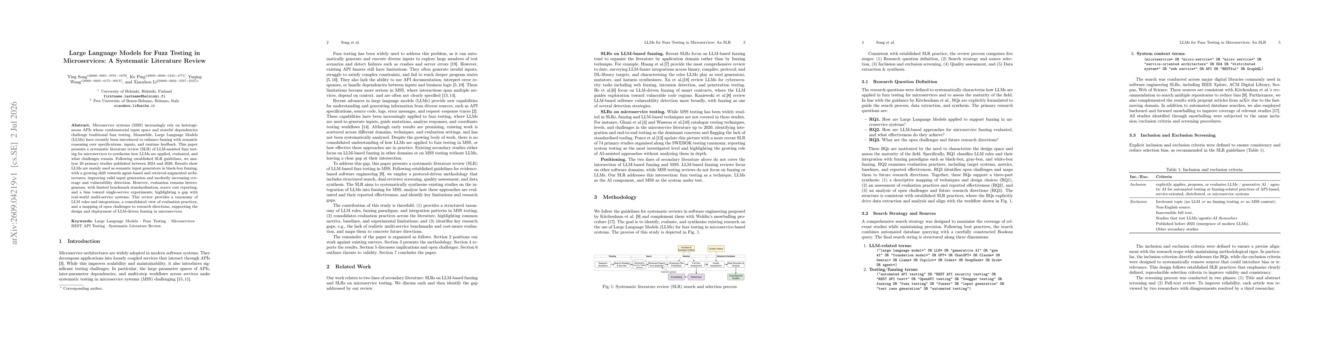 Thumbnail for Large Language Models for Fuzz Testing in Microservices: A Systematic Literature Review
