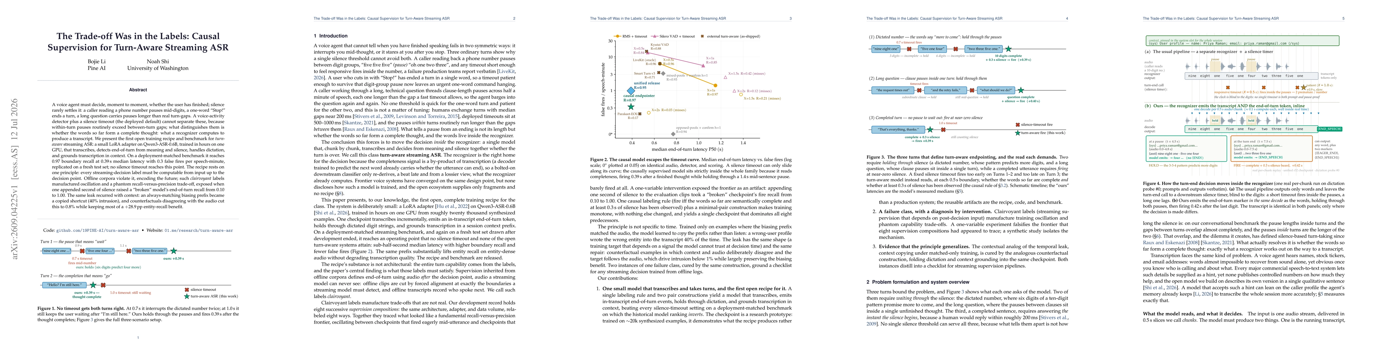 Thumbnail for The Trade-off Was in the Labels: Causal Supervision for Turn-Aware Streaming ASR