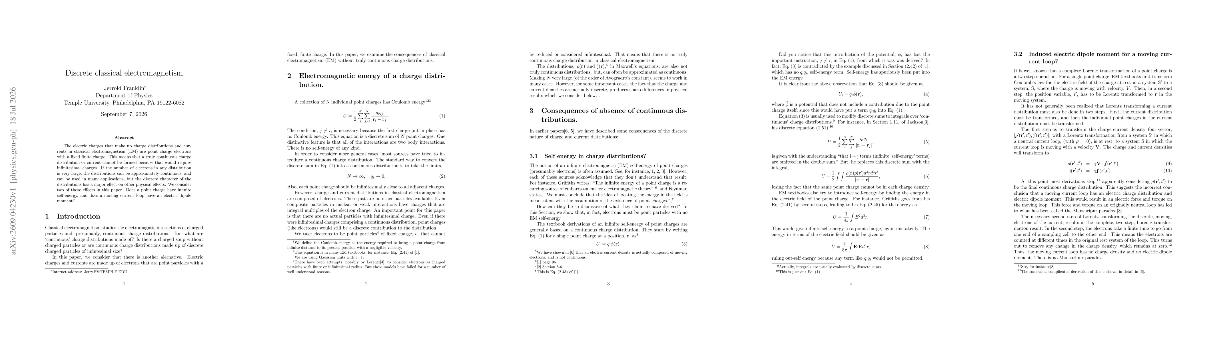 Thumbnail for Discrete classical electromagnetism