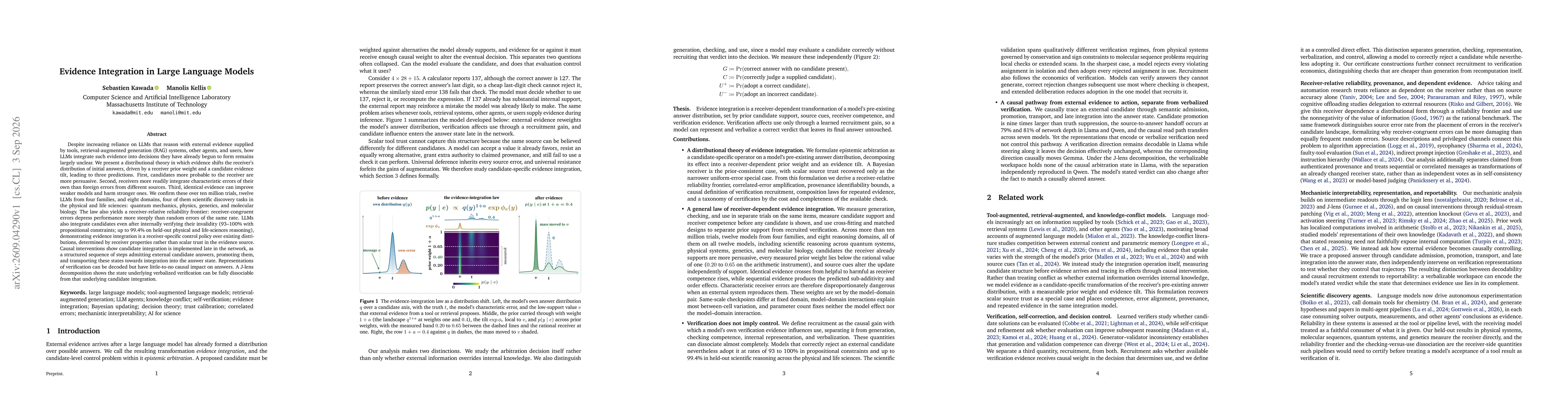 Thumbnail for Evidence Integration in Large Language Models