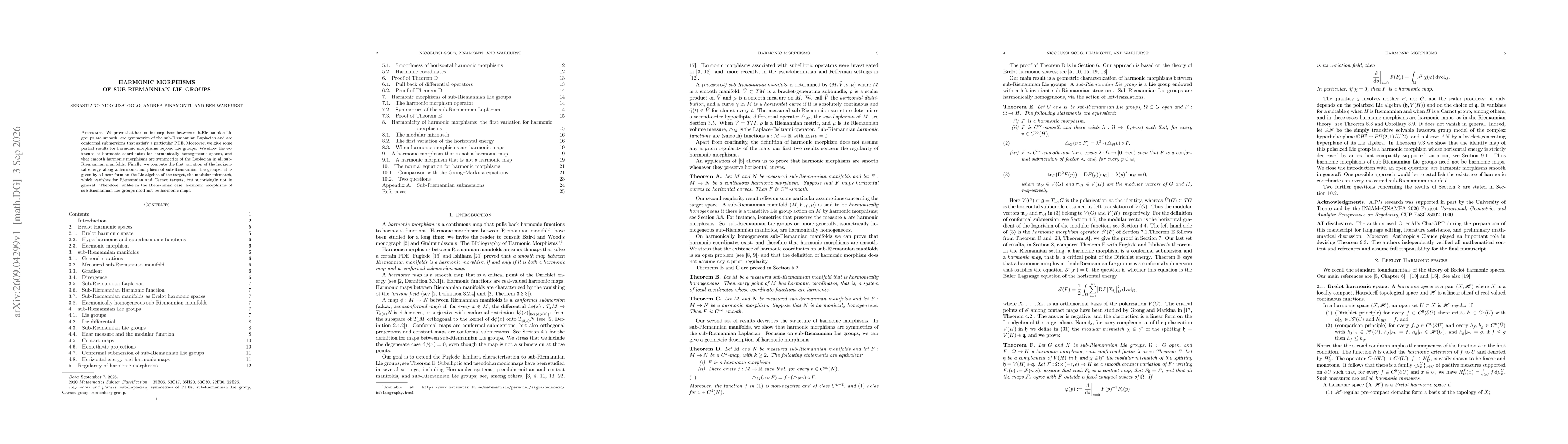 Thumbnail for Harmonic morphisms of sub-Riemannian Lie groups