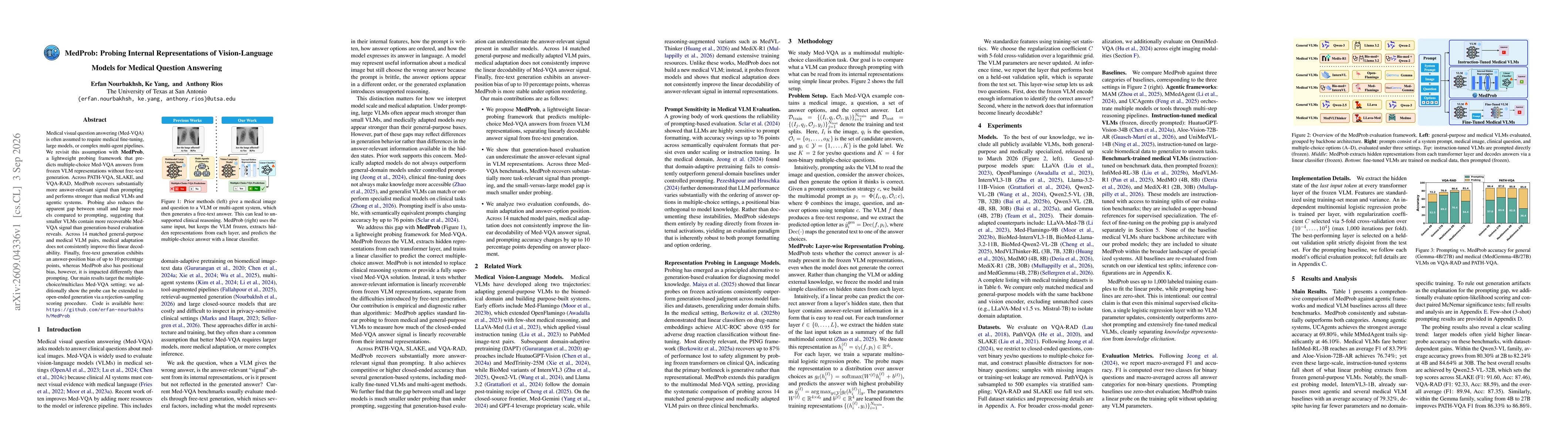 Thumbnail for MedProb: Probing Internal Representations of Vision-Language Models for Medical Question Answering