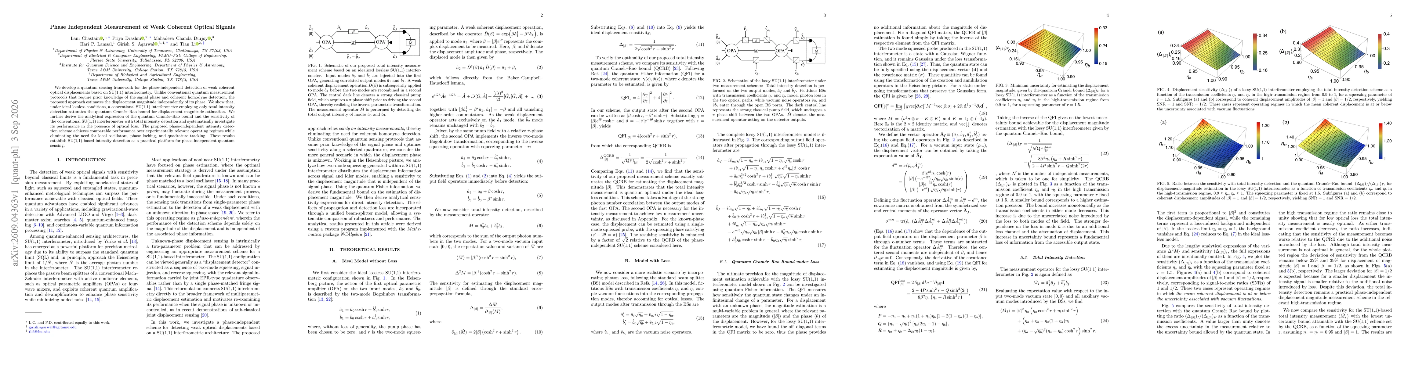 Thumbnail for Phase Independent Measurement of Weak Coherent Optical Signals