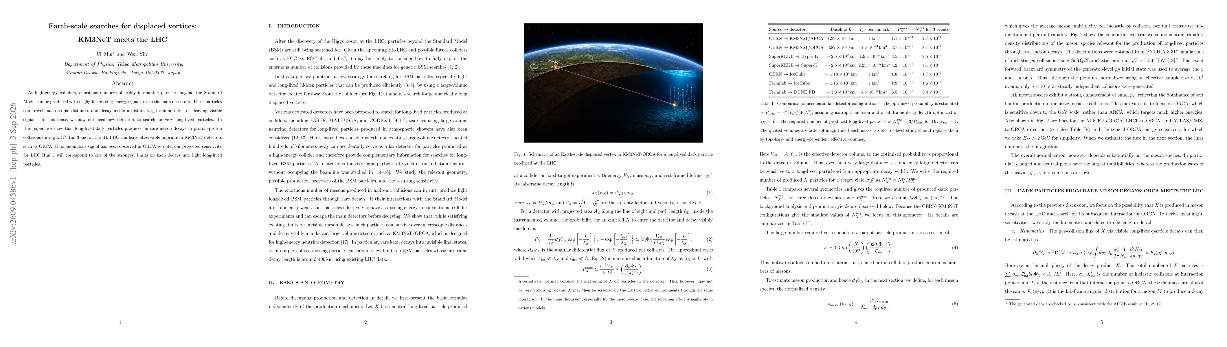 Thumbnail for Earth-scale searches for displaced vertices: KM3NeT meets the LHC