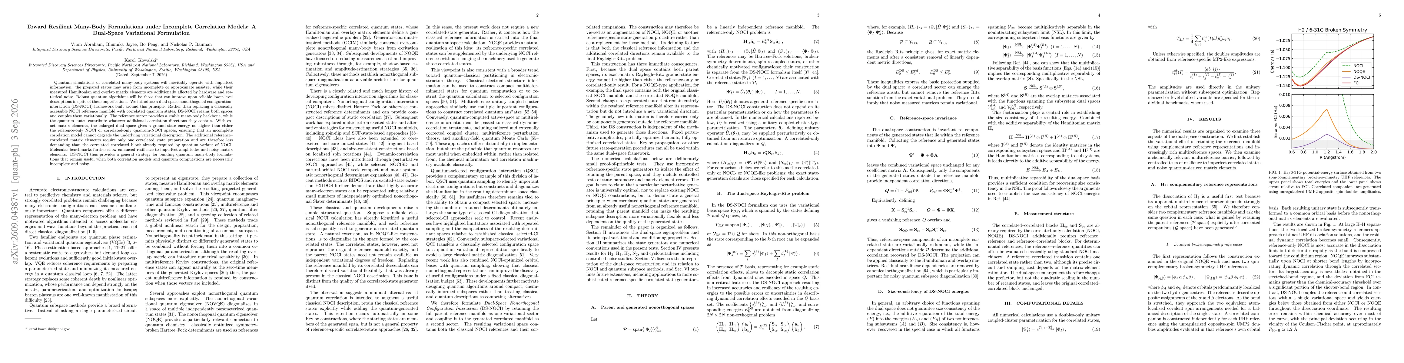Thumbnail for Toward Resilient Many-Body Formulations under Incomplete Correlation Models: A Dual-Space Variational Formulation