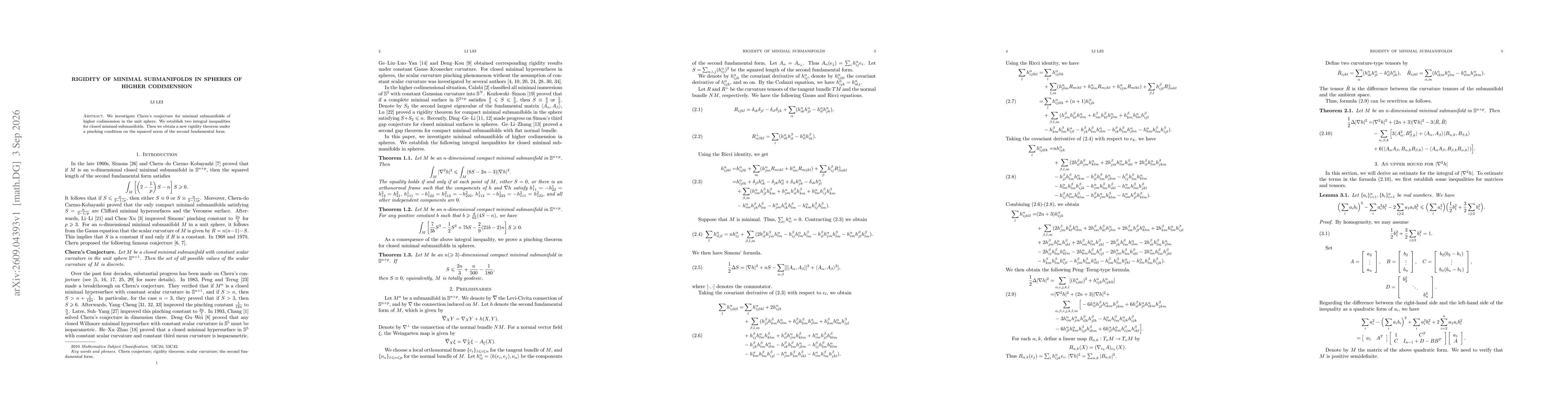 Thumbnail for Rigidity of Minimal Submanifolds in Spheres of Higher Codimension