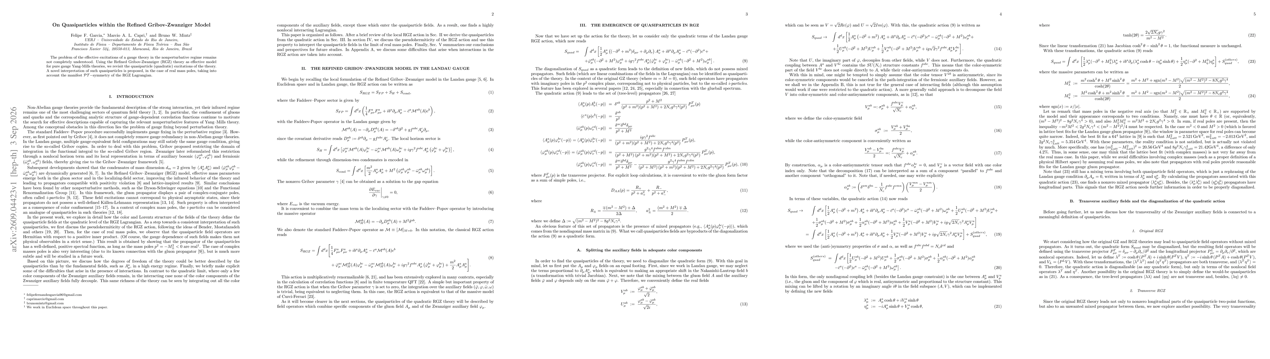 Thumbnail for On Quasiparticles within the Refined Gribov-Zwanziger Model