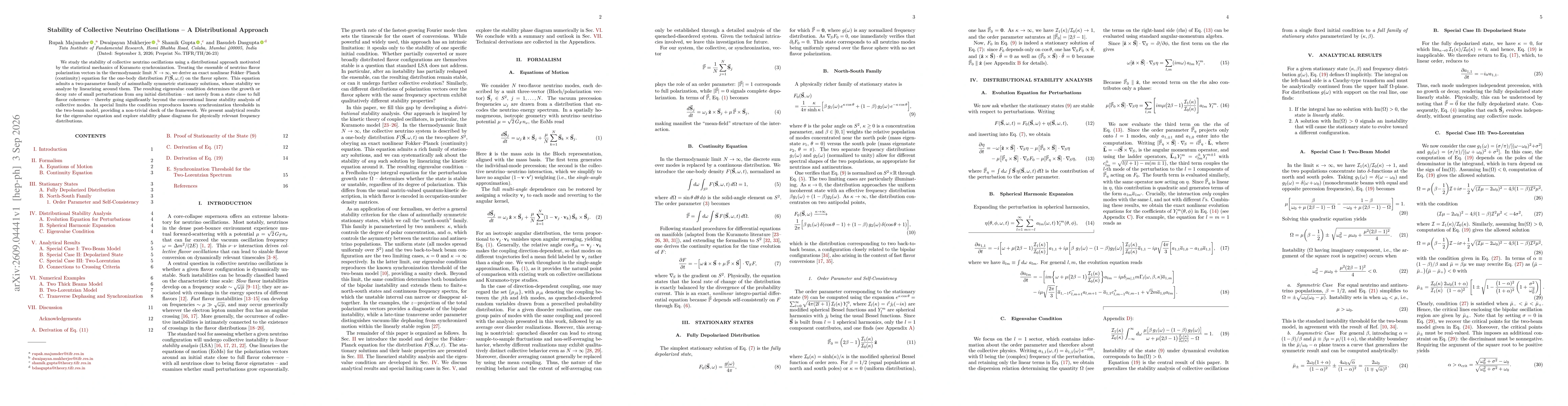 Thumbnail for Stability of Collective Neutrino Oscillations -- A Distributional Approach